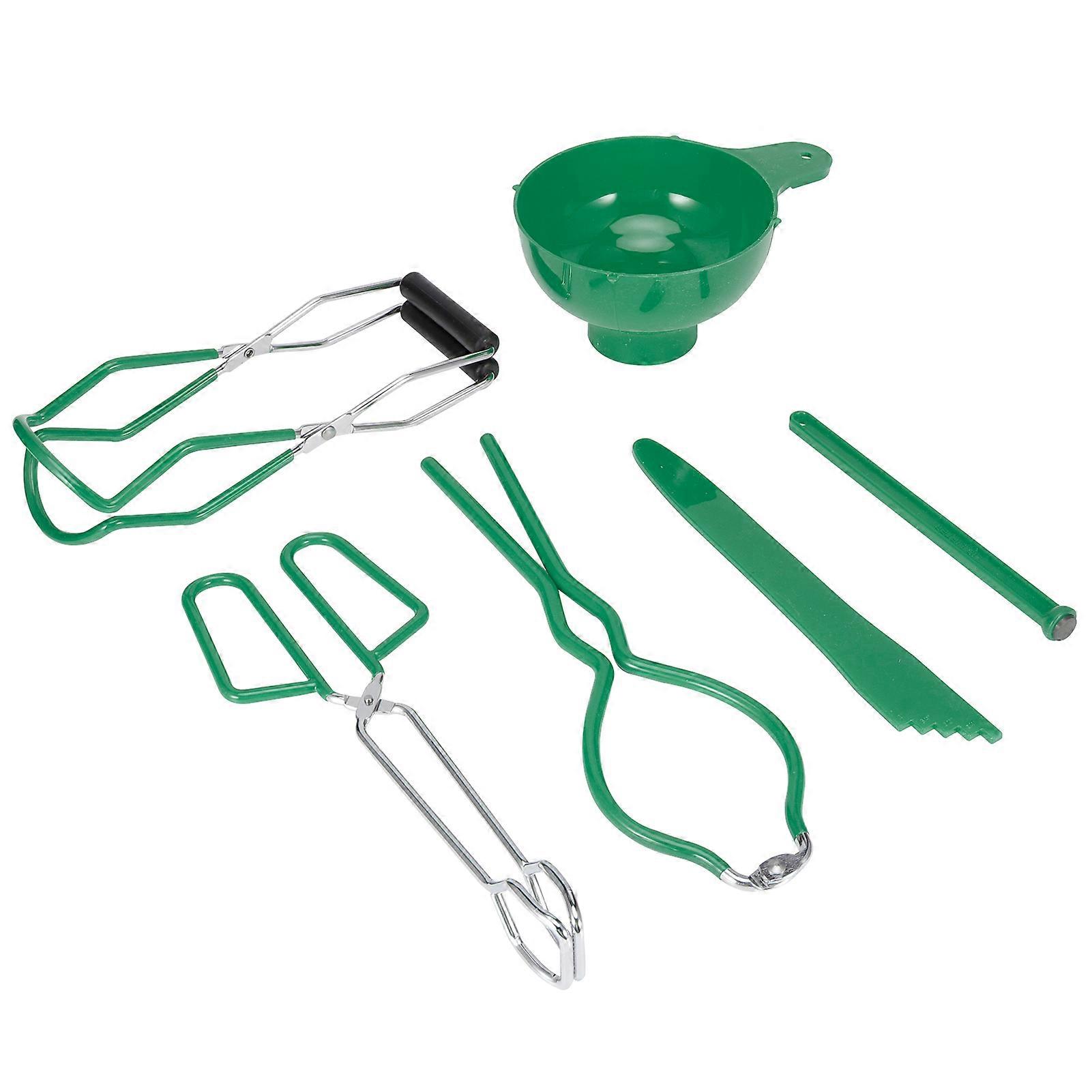 6PCS/Set Canning Kit Non Slip Food Tongs Jar Lifter Jar Wrench Lid Lifter Funnel Measurer Set