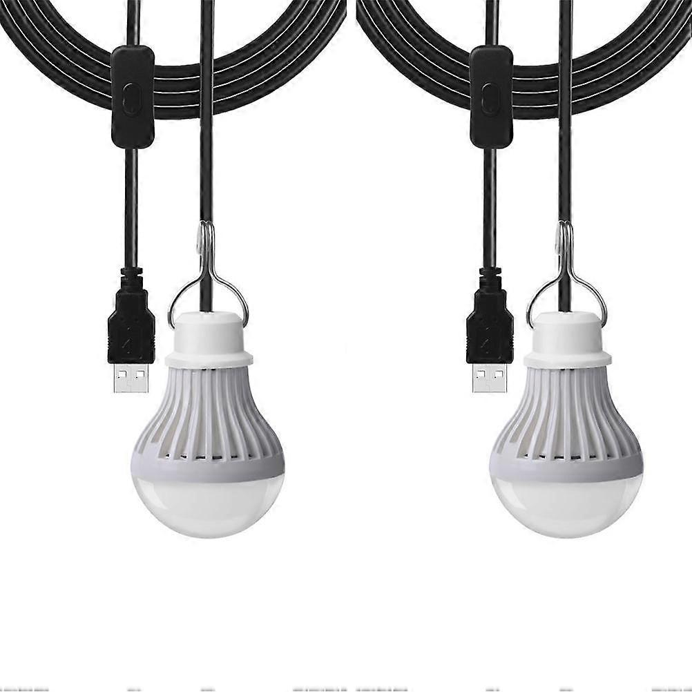 キャンプ用2パックLEDライト5W USB子供用ベッドランプポータブルLED電球屋外非常灯NEW9