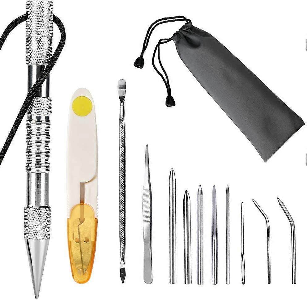 12 Pcs Paracord Needle Set, 9 Different Size Needles Tool (black)