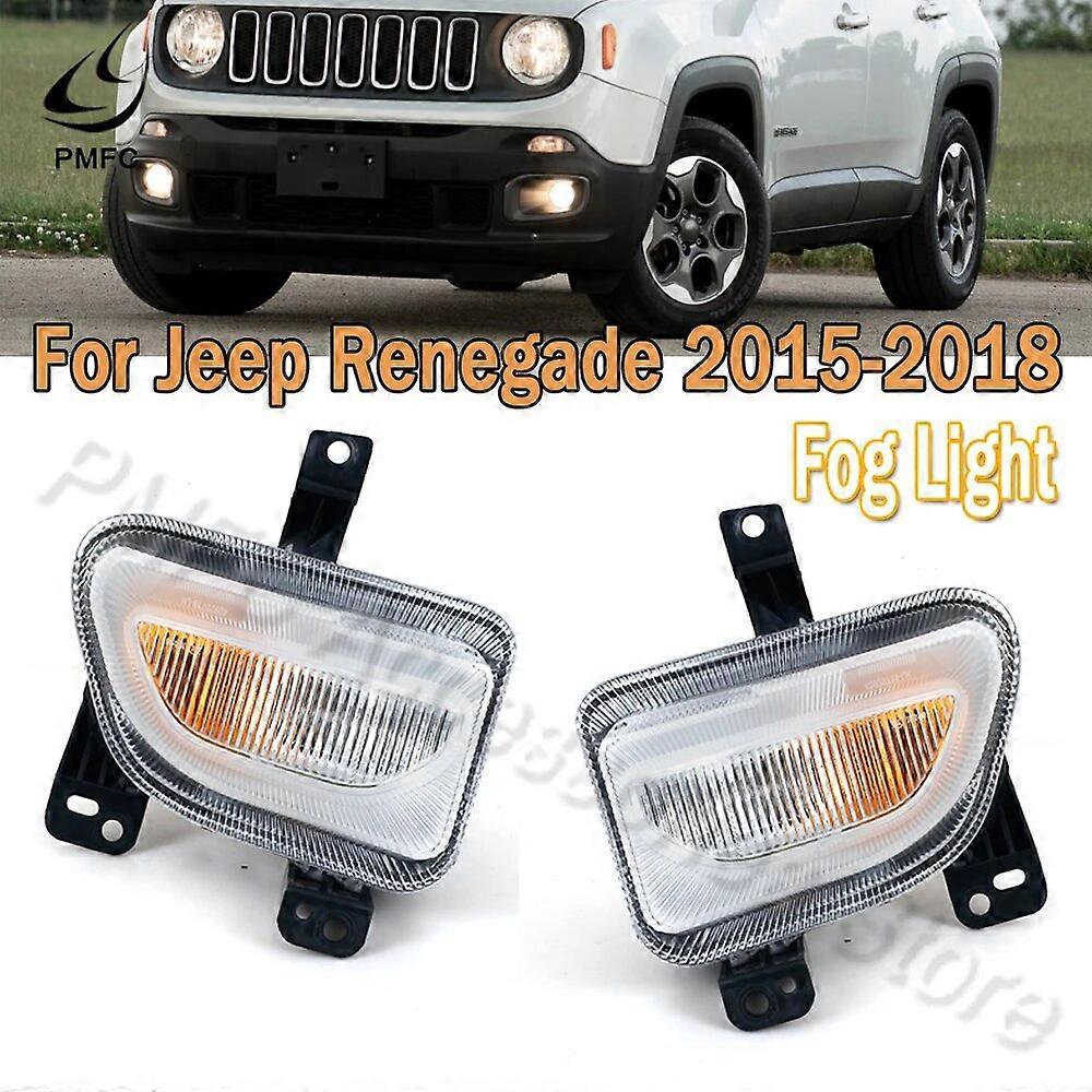 LED Headlight Fog Light DRL Headlights Fog Light Daytime Running Lights Driving Light Foglights For Jeep Renegade 2015-2018