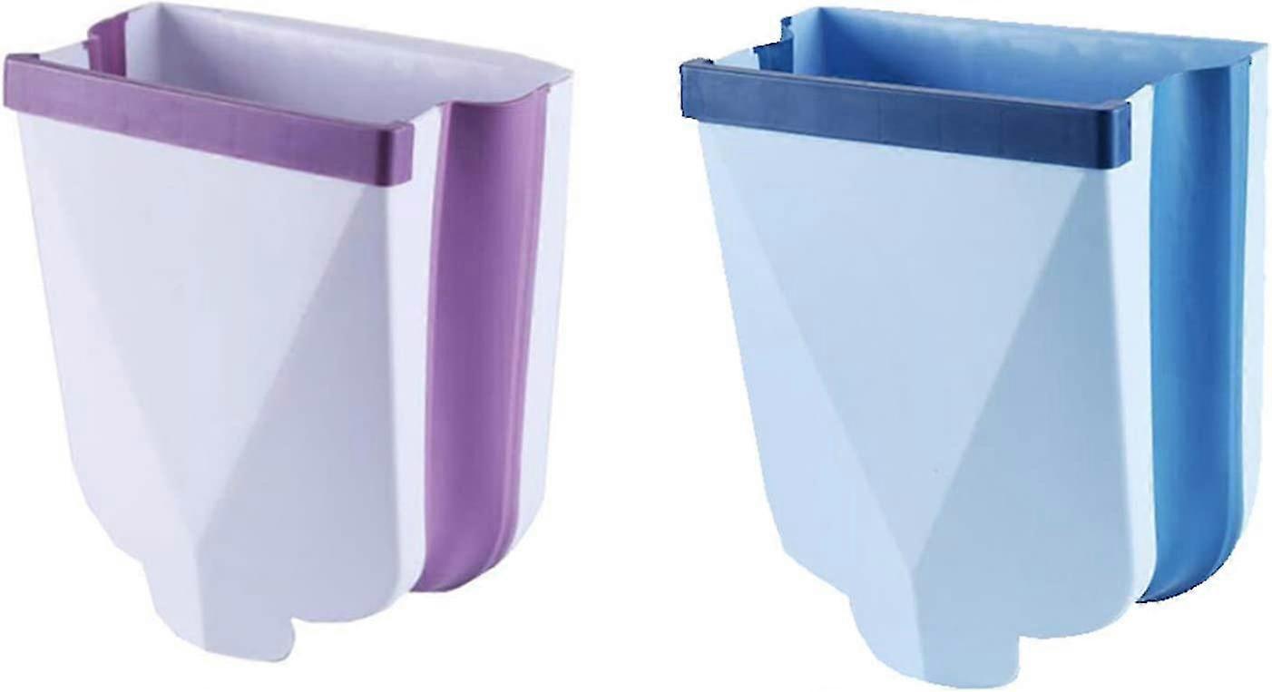 Multifunction Kitchen Doors Hanging Trash Can, Foldable , 2pcs