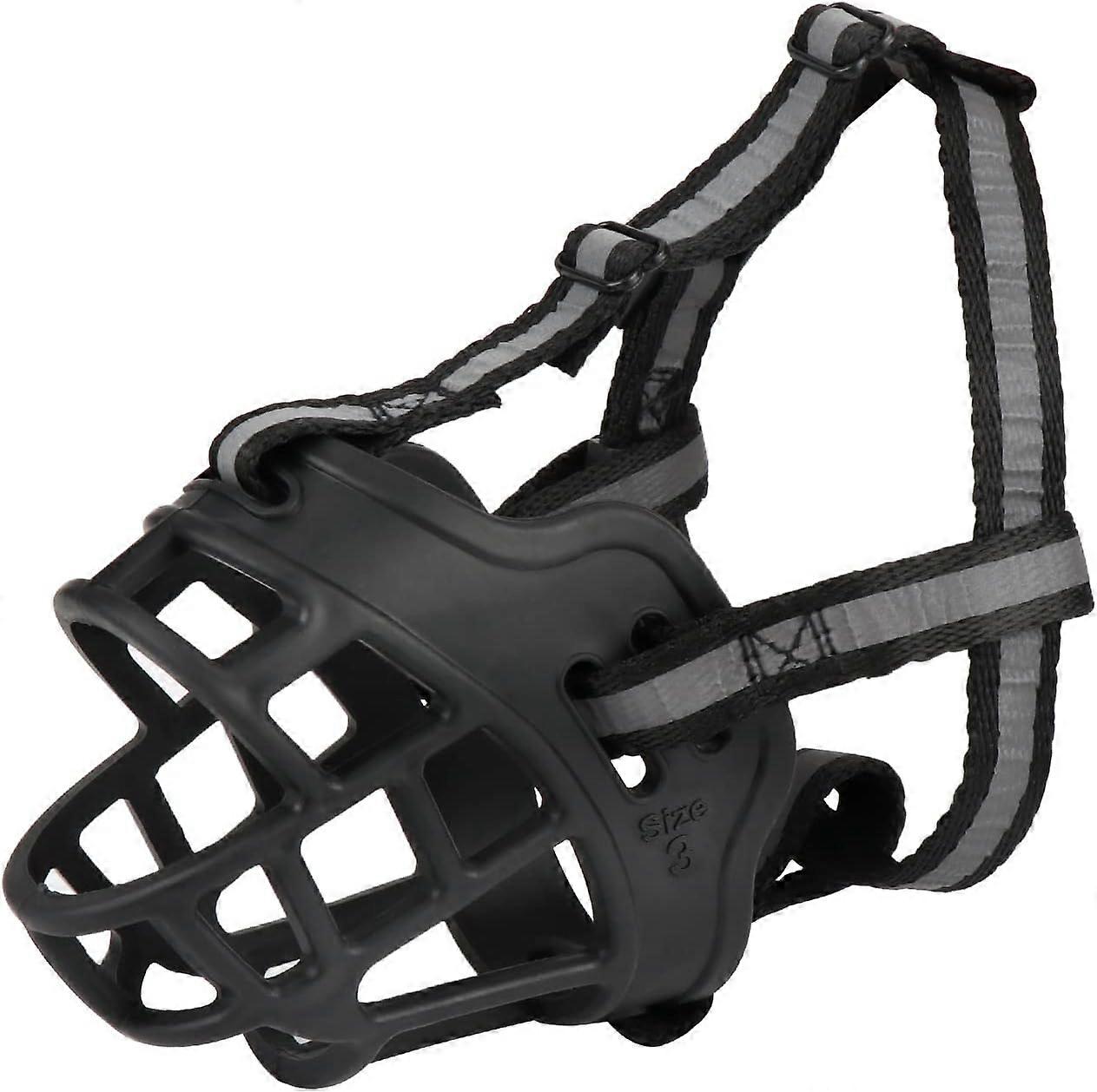 Dog Muzzle, Soft Silicone Muzzle for Dogs, with Breathable Mesh and Durable Nylon Headband for Small, Medium and Large Dogs ((Number 3))