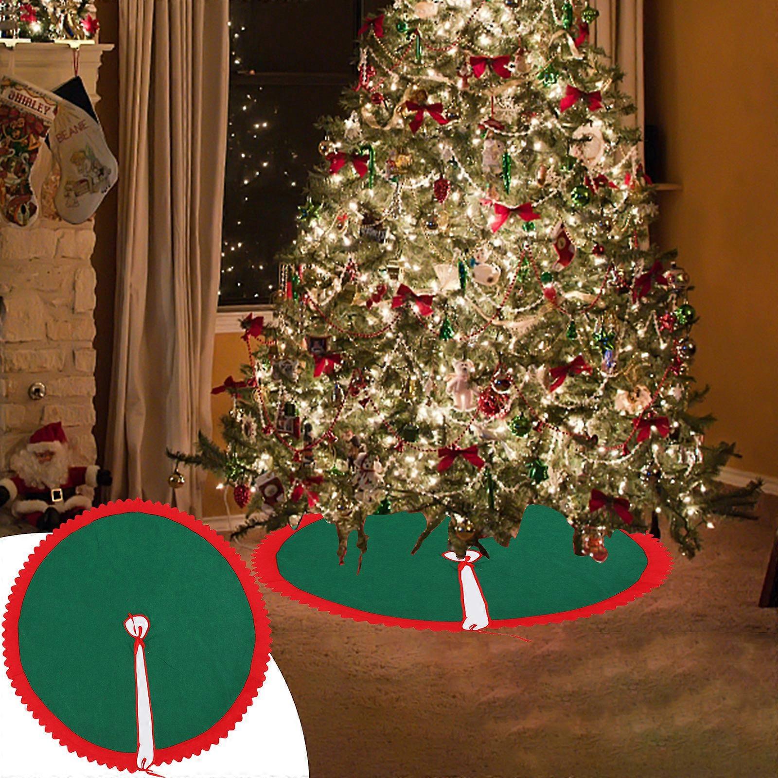 Christmas Tree Solid Color Contrast Macrame Christmas Tree Skirt Christmas Tree Ornaments Christmas Tree Apron Size 35.4 Inches
