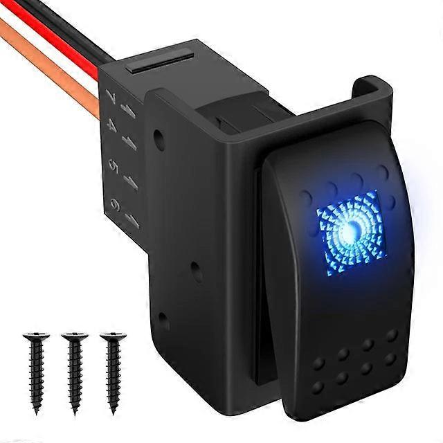 12V With Mounting Bracket 3 Pin Spst On/off 30a 12 Volt Blue Led Rocker Switch Panel Mount For Marine Boat Car