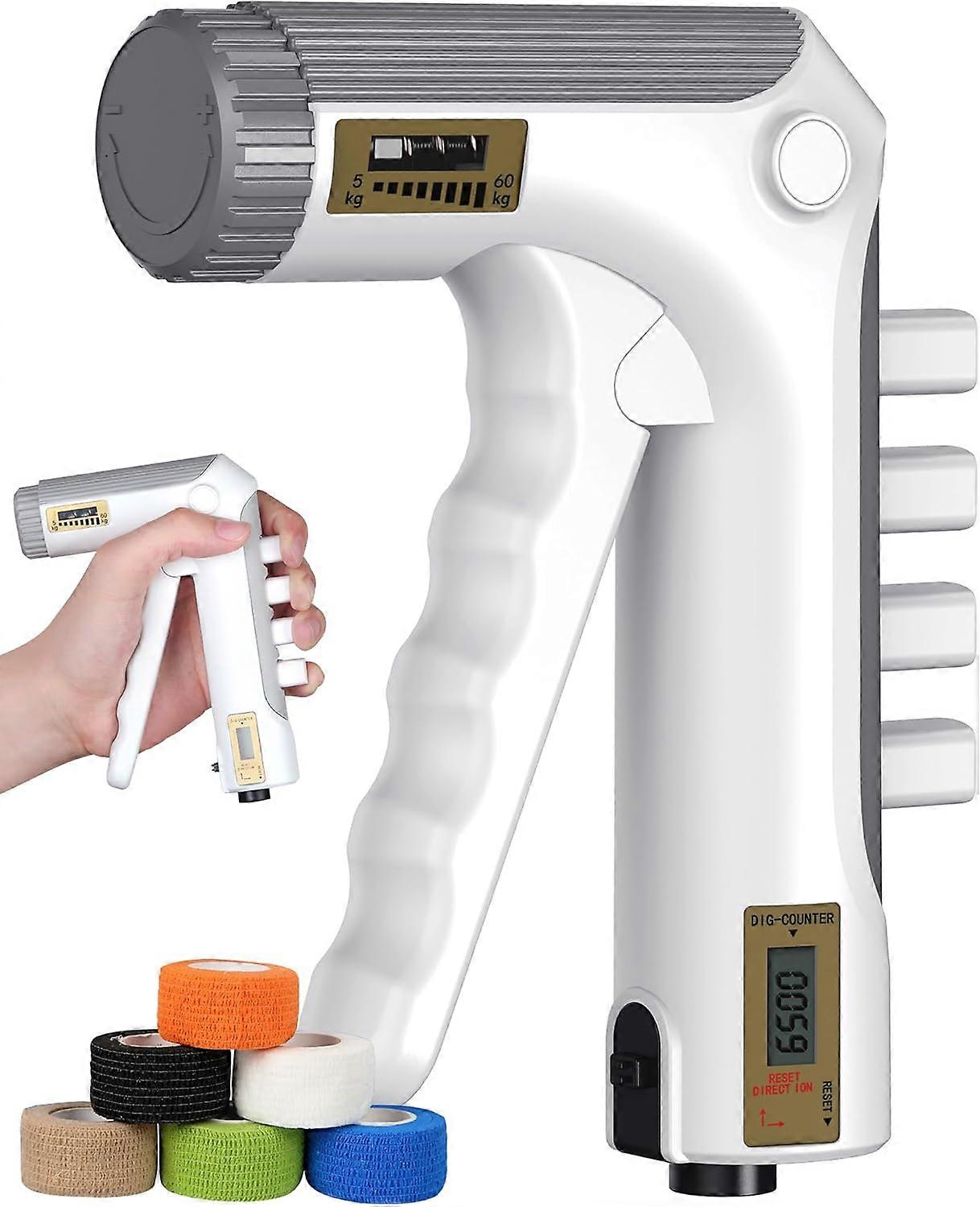 2-in-1 Hand Grip Trainer (Adjustable Finger Exerciser and Forearm Exerciser) with Counter, Hand Exercises for Injury Recovery, Physical Therapy and Mu