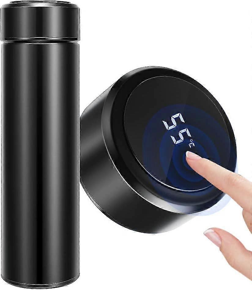 450ml Stainless Steel Insulated Bottle, Hot Water Mug With Led Display Temperature Indicator, Smart