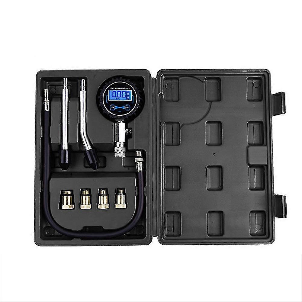Compression tester tool lcd screen four unites gauge car compression testing gauge set with portable box four unites testing kit