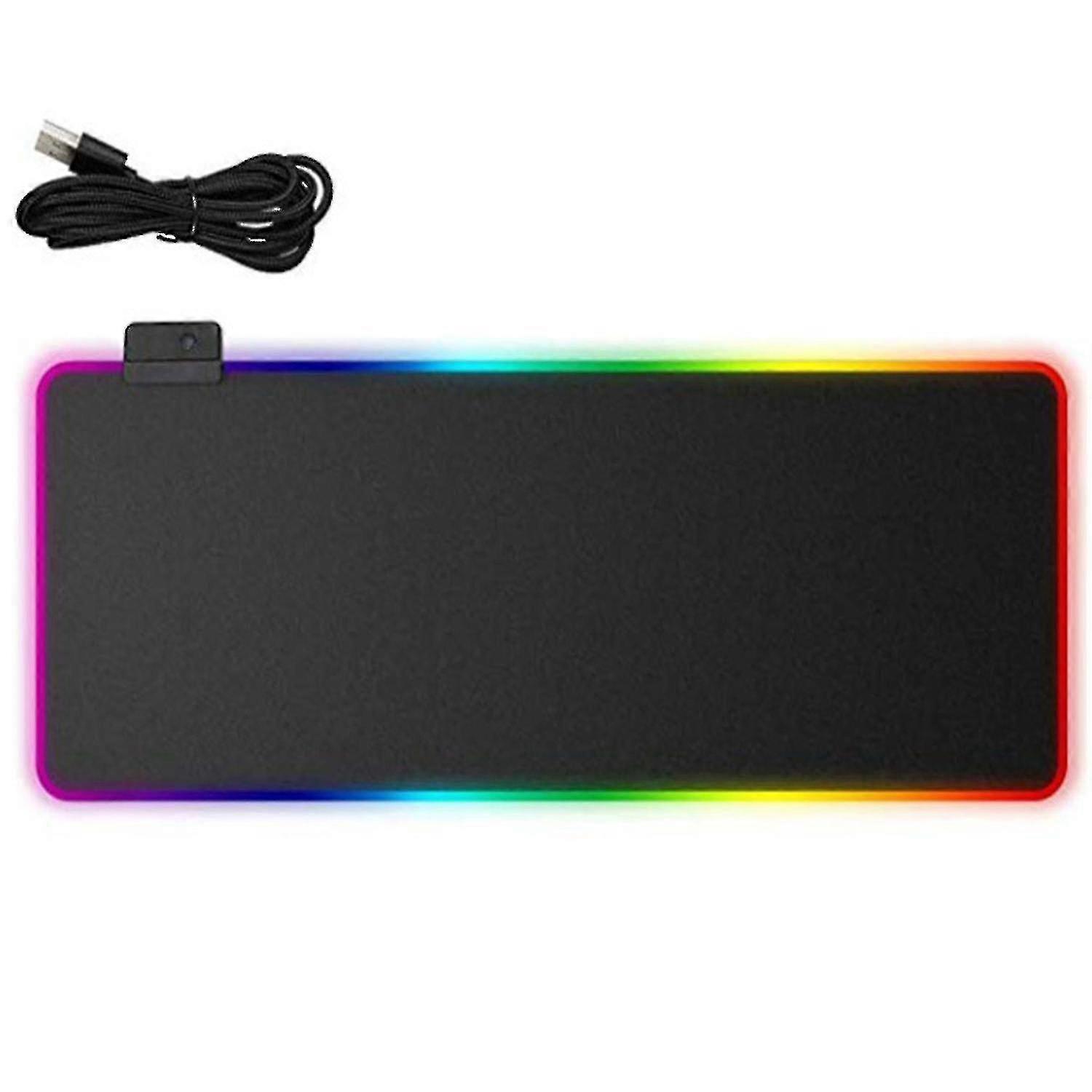 Gaming Mouse Pad With Rgb Led Light Keyboard Mat