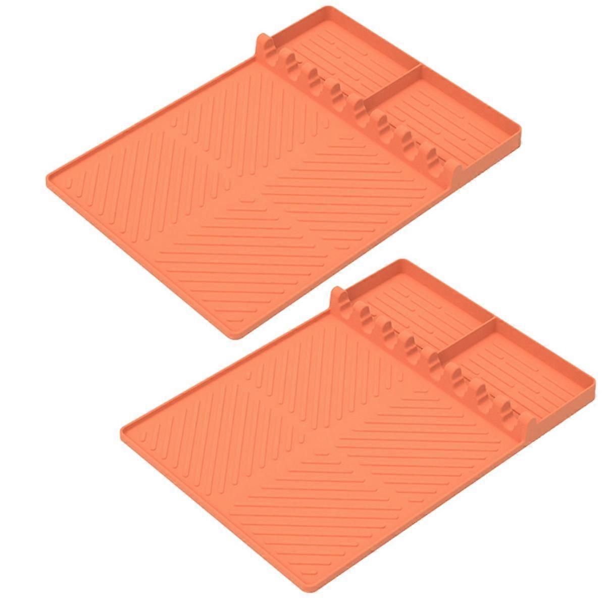 Orange Oven Tools, Silicone Protective Pads, Dust-Proof Cleaning Pads, Barbecue Pans, Insulation Pads