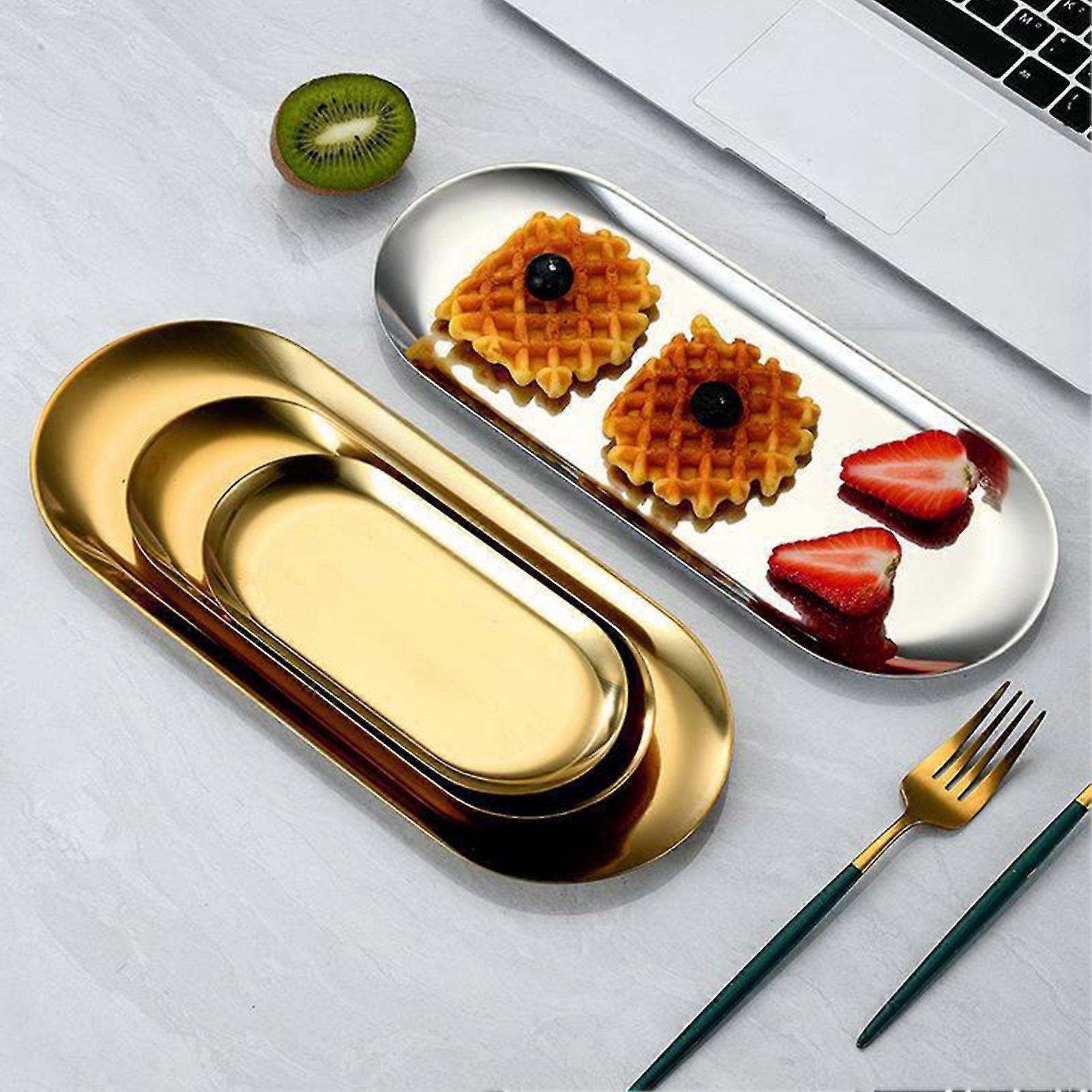 3pcs/set Nordic Style Oval Shape Dessert Tray Different Size Bathroom ...