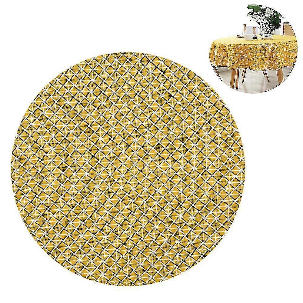 Round Shape Tablecloth Wrinkle Free Anti-fading Tablecloths Outdoor
