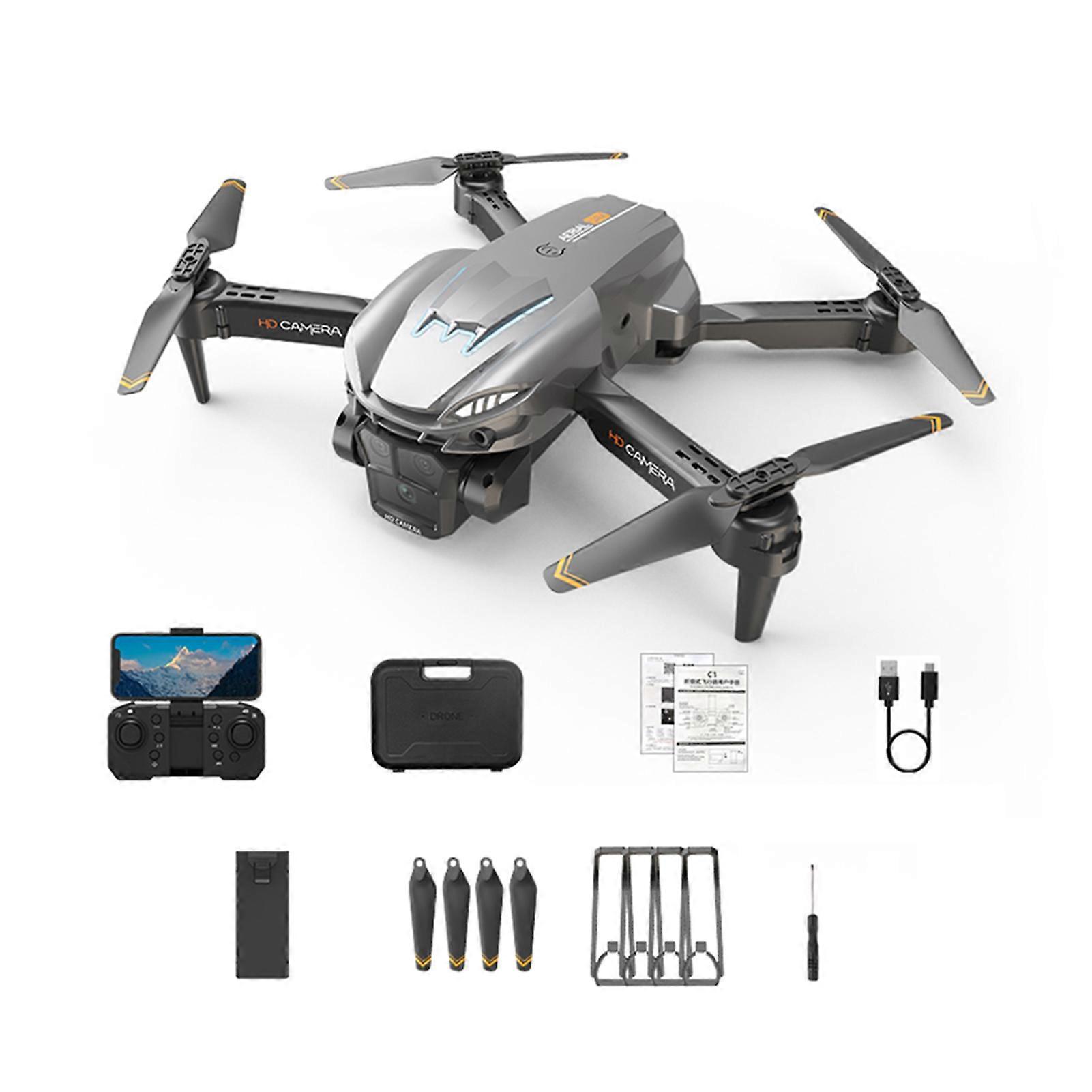 Foldable Triple Lens Camera-Drone Optical Flows Positioning Quadcopters for Beginner Professionals