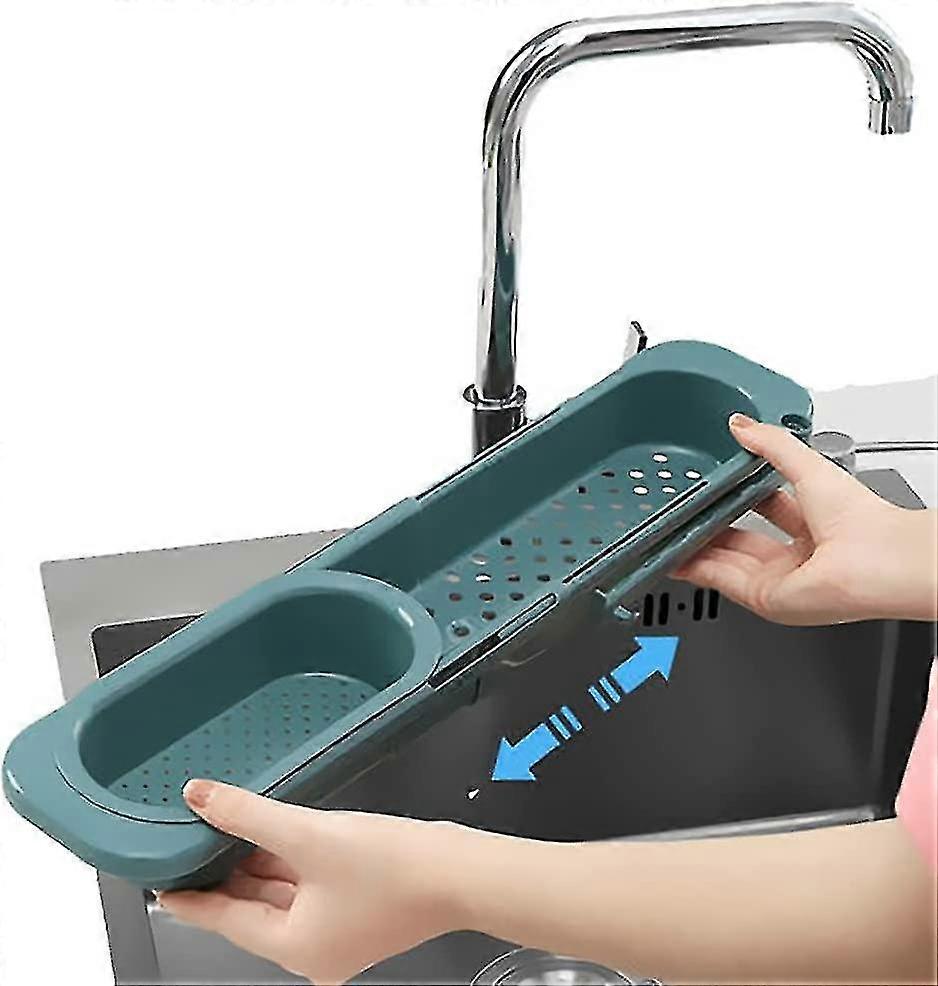 ZK-Kitchen Sink Holder Storage Basket Telescopic Drain Rack Sponge Organizer
