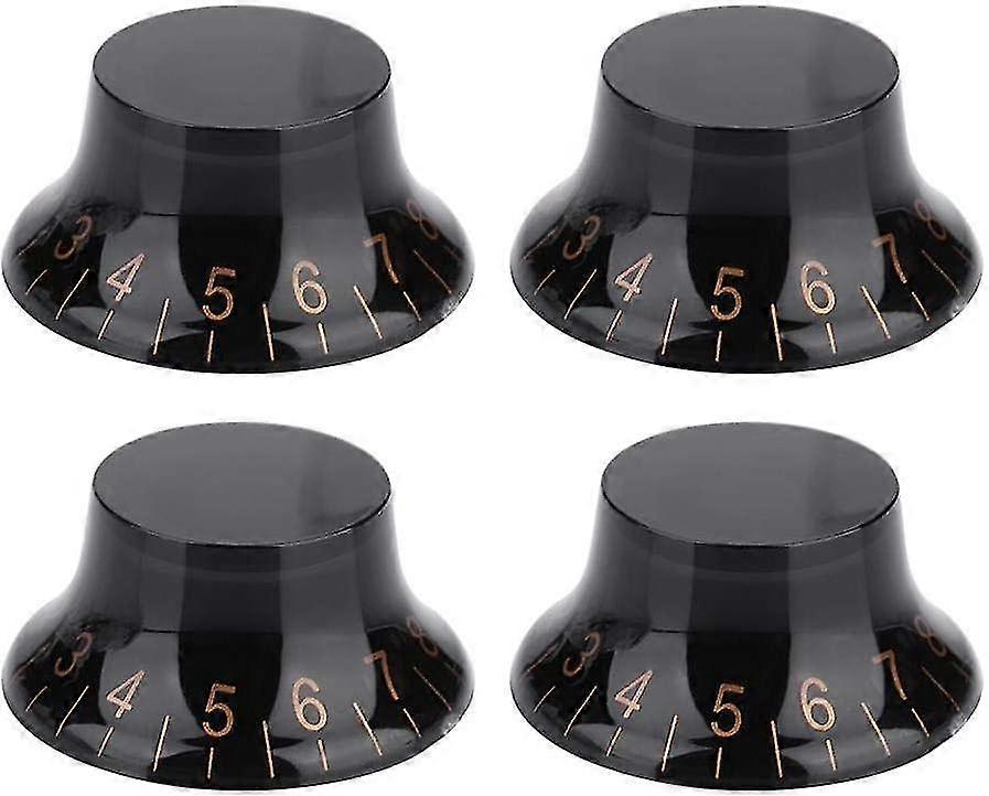 4 st Speed Tone Volume Control Knobs för elgitarrtillbehör (svart + guld)