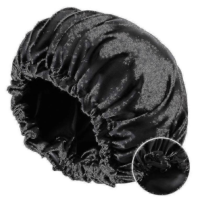 غطاء حراري عميق التكييف غطاء حراري قابل للميكروويف لتبخير تصفيف الشعر وعلاجه غطاء بخار تبخير علاج العناية بالشعرأسود + أسود