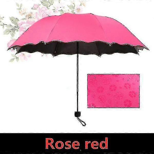 creative Magic Water Blossom Umbrella(rose Red)
