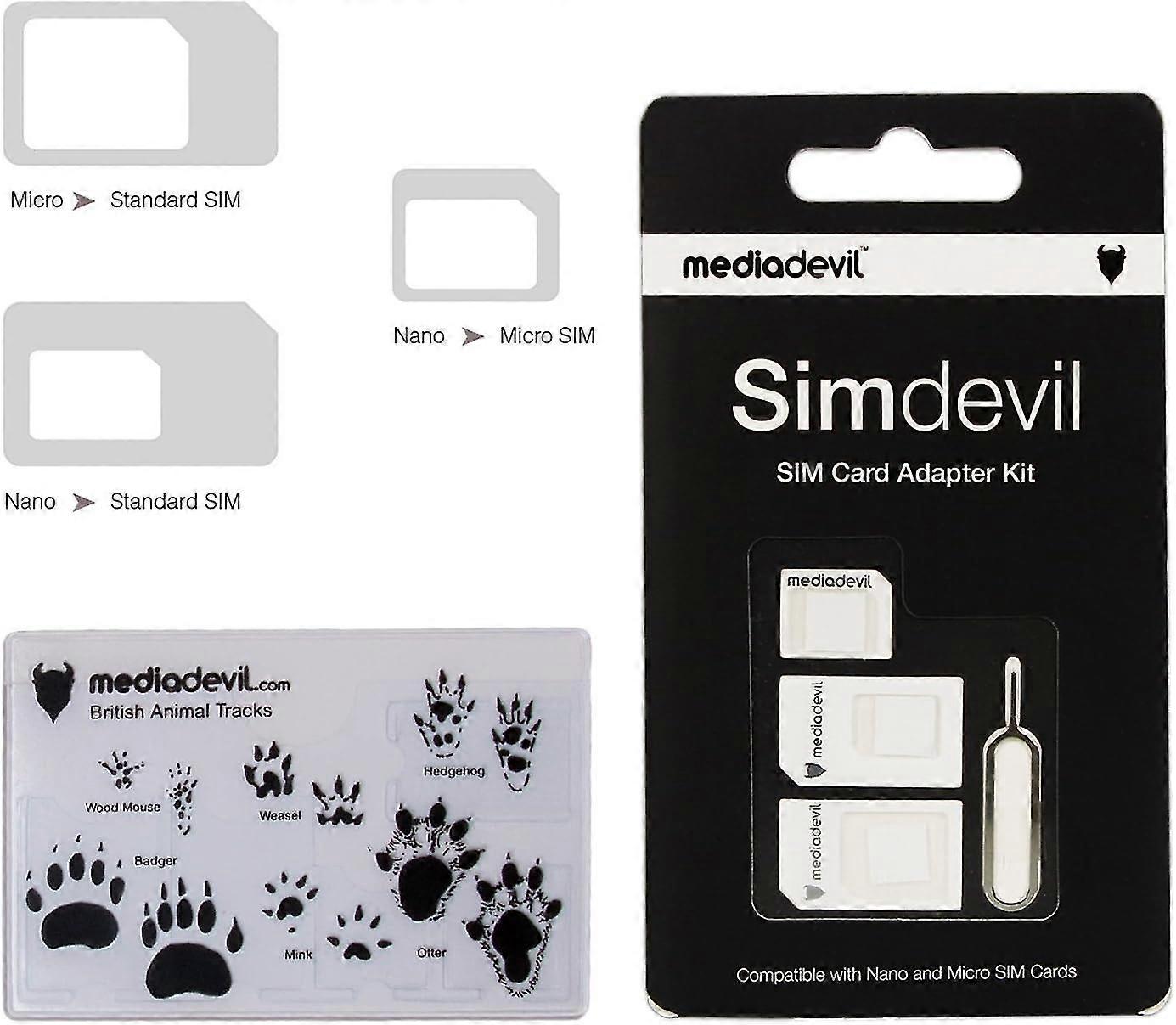 Simdevil 5-in-1 Sim Card Adapter Kit (nano/micro/standard)