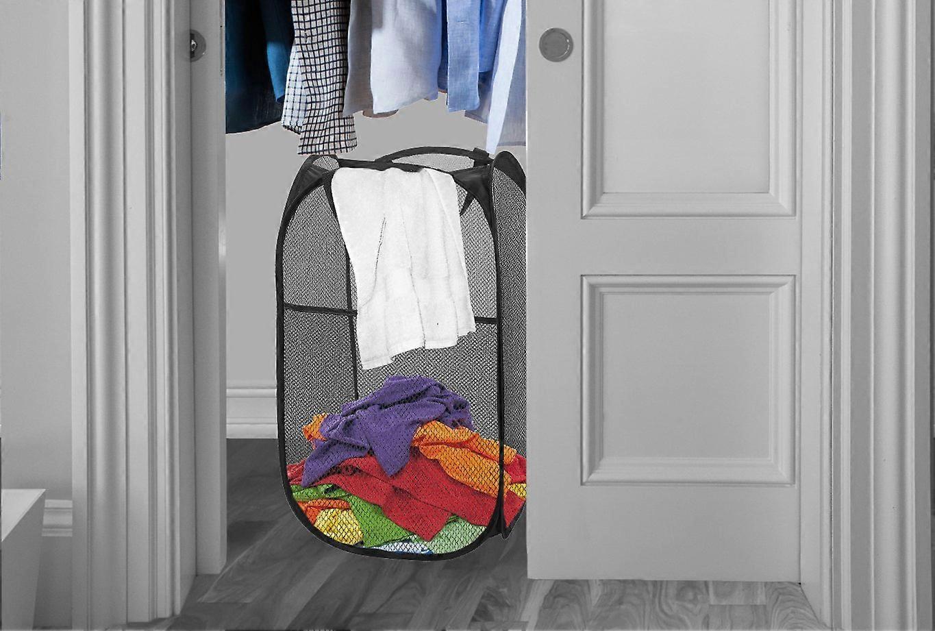 Mesh Popup Laundry Hamper - Portable, Durable Handles, Collapsible for Storage and Easy to Open. Folding Pop-Up Clothes Hampers are Great for The Kids