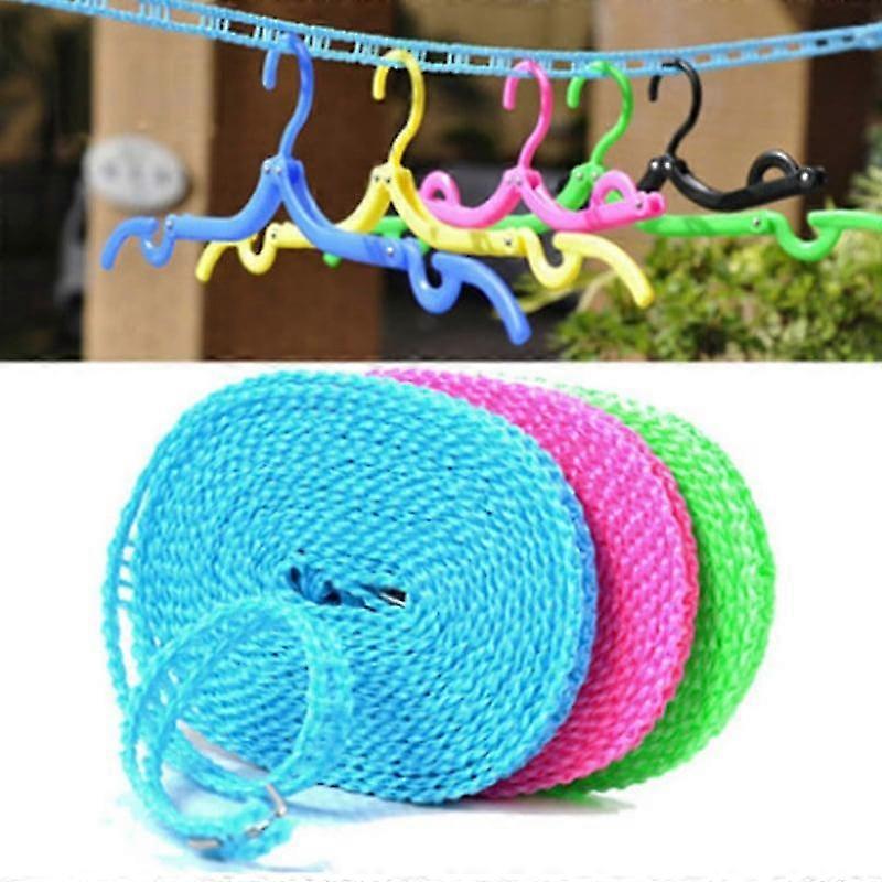 Outdoor Clothesline Nylon Non-slip Laundry Line Rope Travel Business Windproof Clothes Cord 5 Meter Long