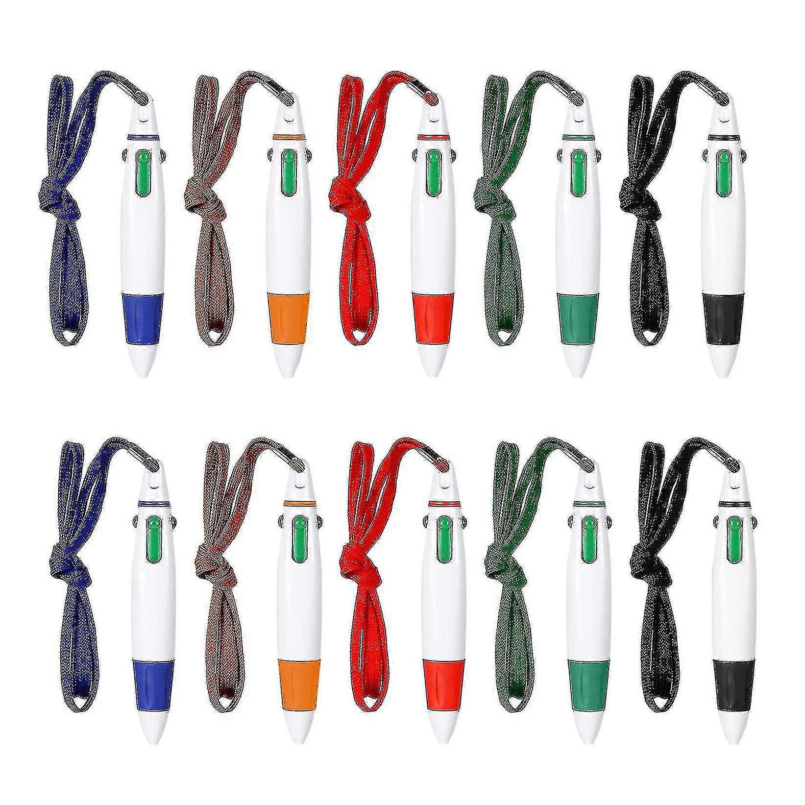 15 Pcs Retractable Pens On Lanyard Neck Pens In A Rope Shuttle Pen 4 Color Ink Ballpoint Pen With C