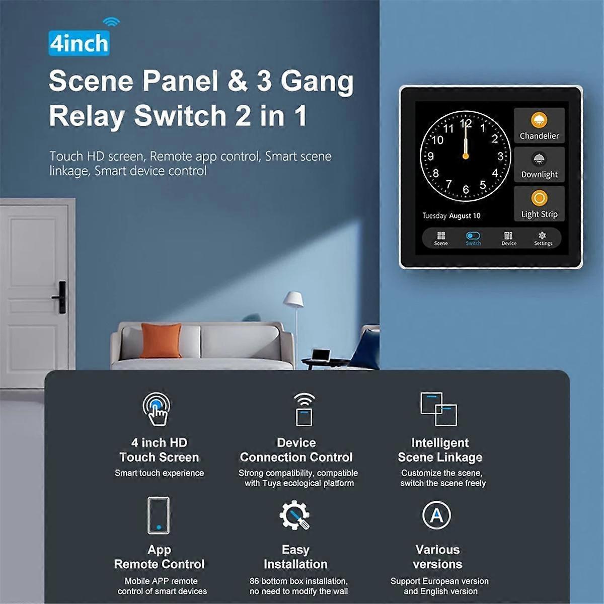Tuya T3E Panel Switch Touch Screen Panel EU Smart Control Panel Switch Zigbee Smart Home Wall Push