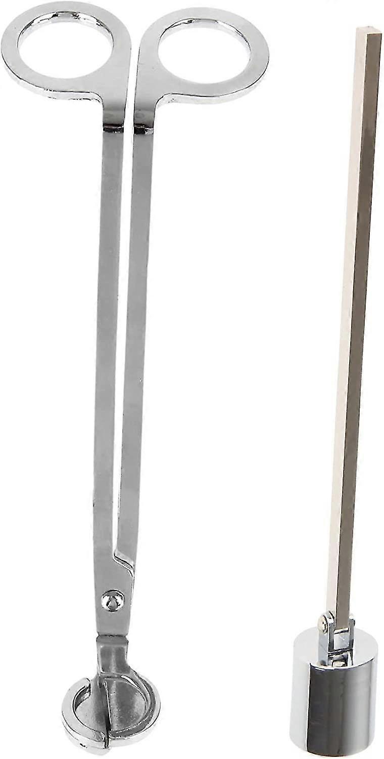 Candle Wick Trimmer And Snuffer, Sliver Wick Clipper Scissor And Snuffer Extinguisher With Long Handle, Great Gift For Candle Lover