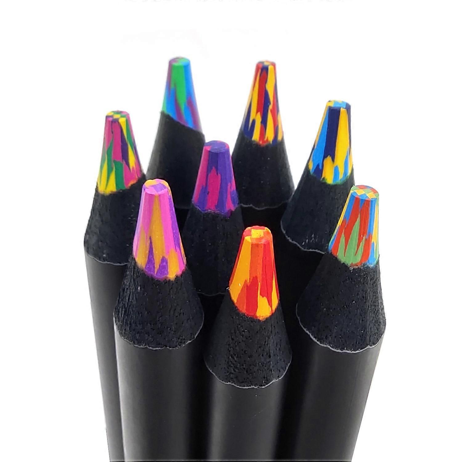 Rainbow Pencils Multicolor Colored Pencils Multicolor Pencils, 8 Count