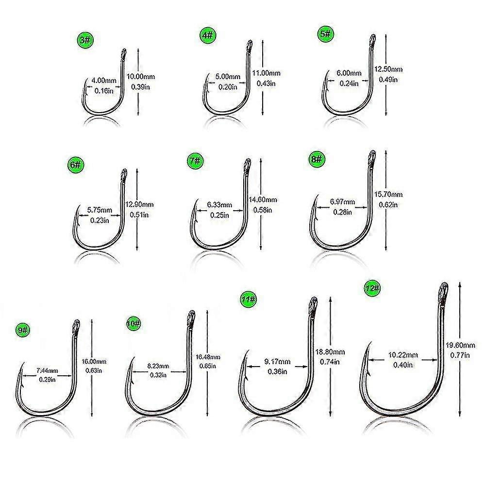 100pcs Fishing Hooks Set Carbon Steel Single Circle Fishhook Fly Fishing Jip Barbed