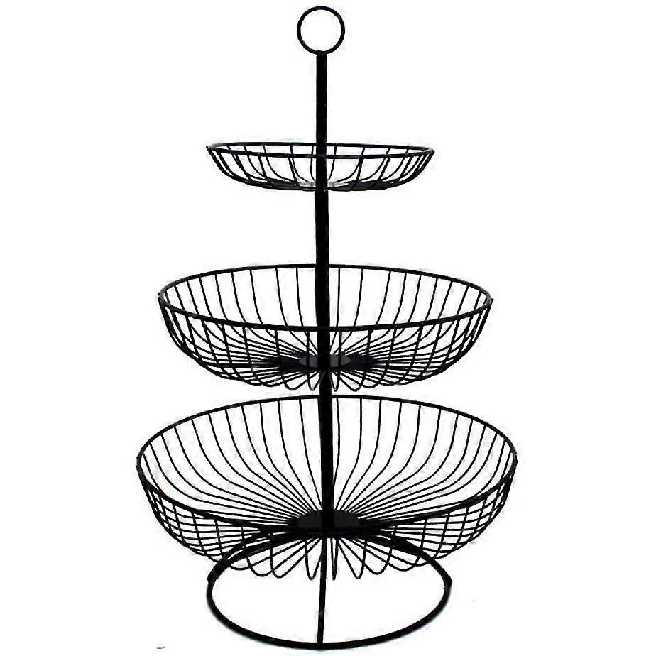 Obstkorb 3 Tier Metall Obstbecher Gemüse Obst Kuchen Display Stand