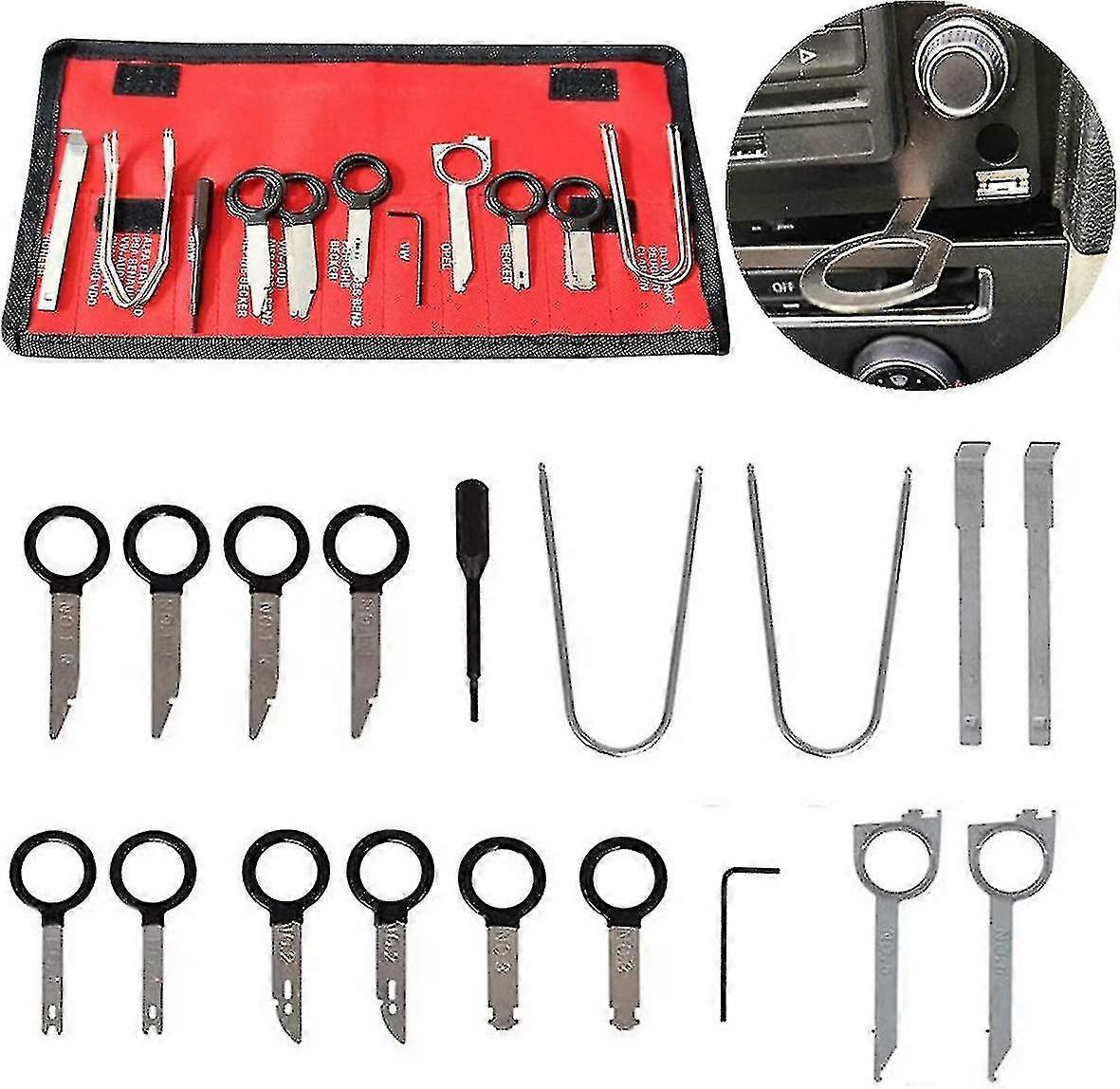 20 Pieces Universal Trim Removal Tool Kit For Dvd Navigation Car Radio With Universal Keys