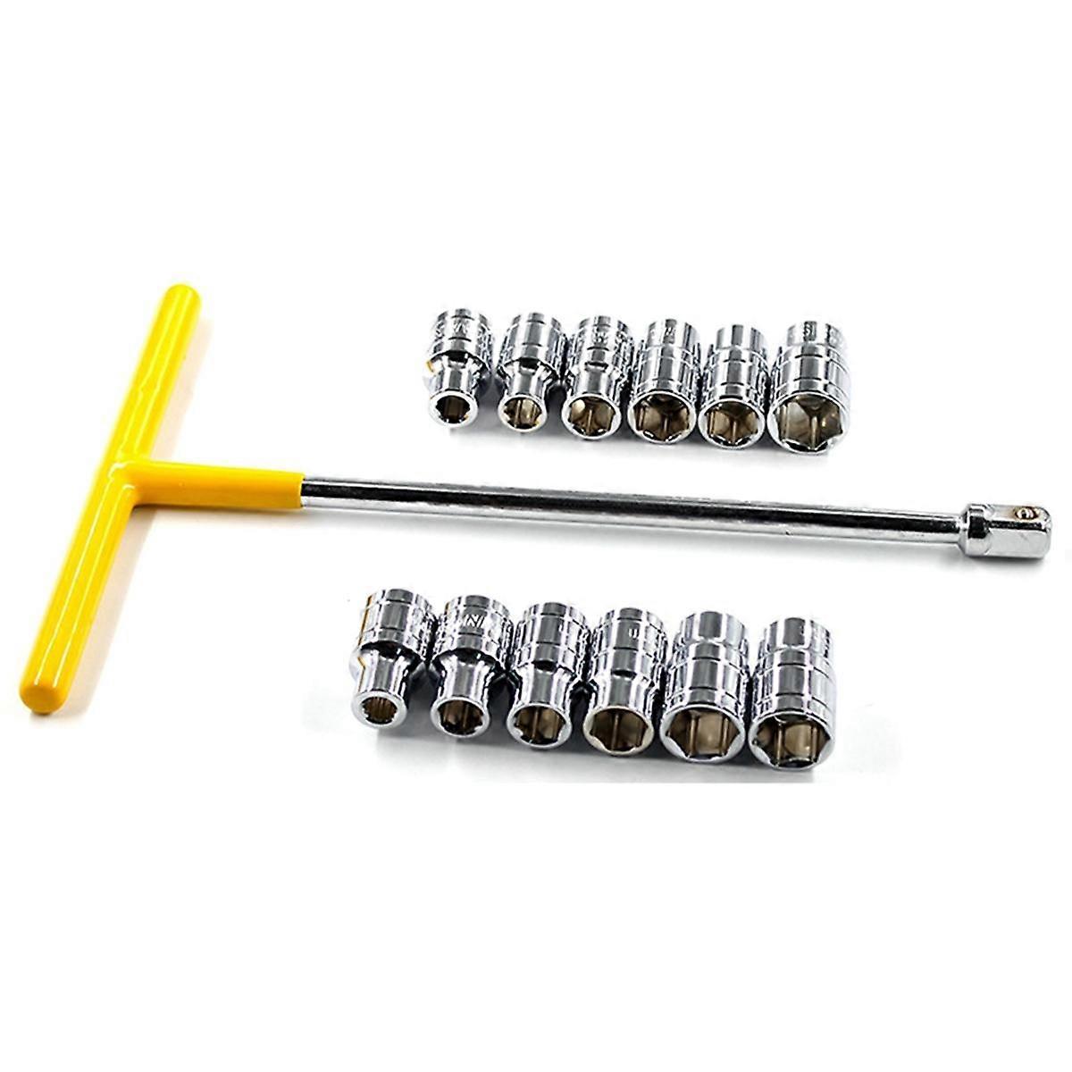 1/2Bit Socket Extension T-Shaped Wrench Hand Sleeve Strong Magnetic Hexagonal Screwdriver T Shape C