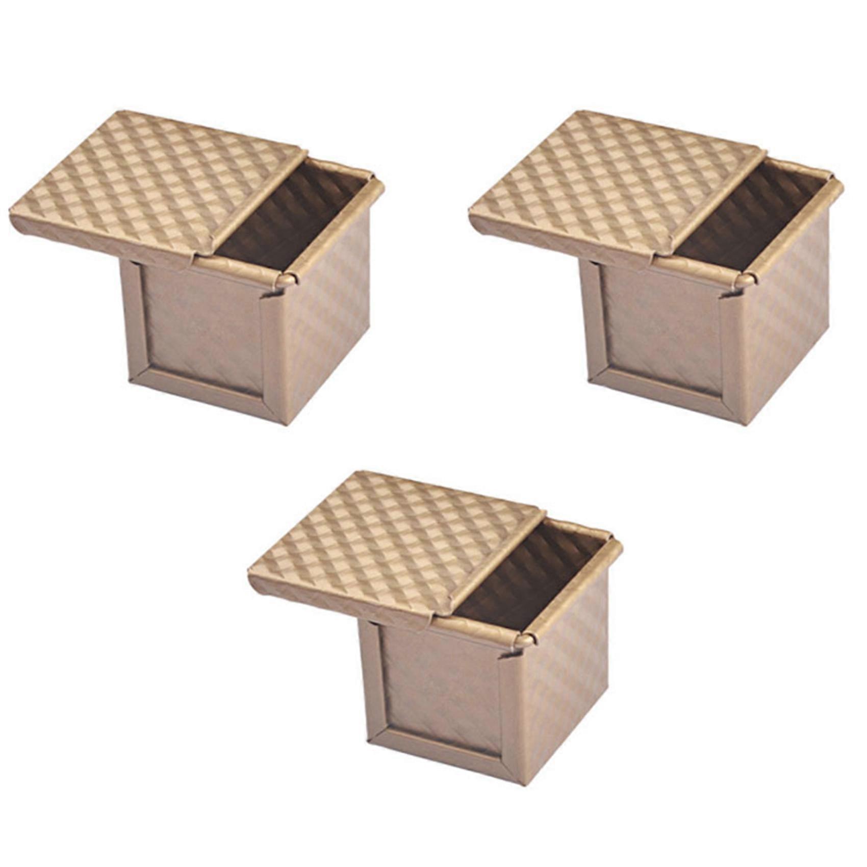 3X Square Loaf Pan with Lid Toast Mold Bread Pan Pullman Loaf Pan with Cover Non-Stick Mini Water S