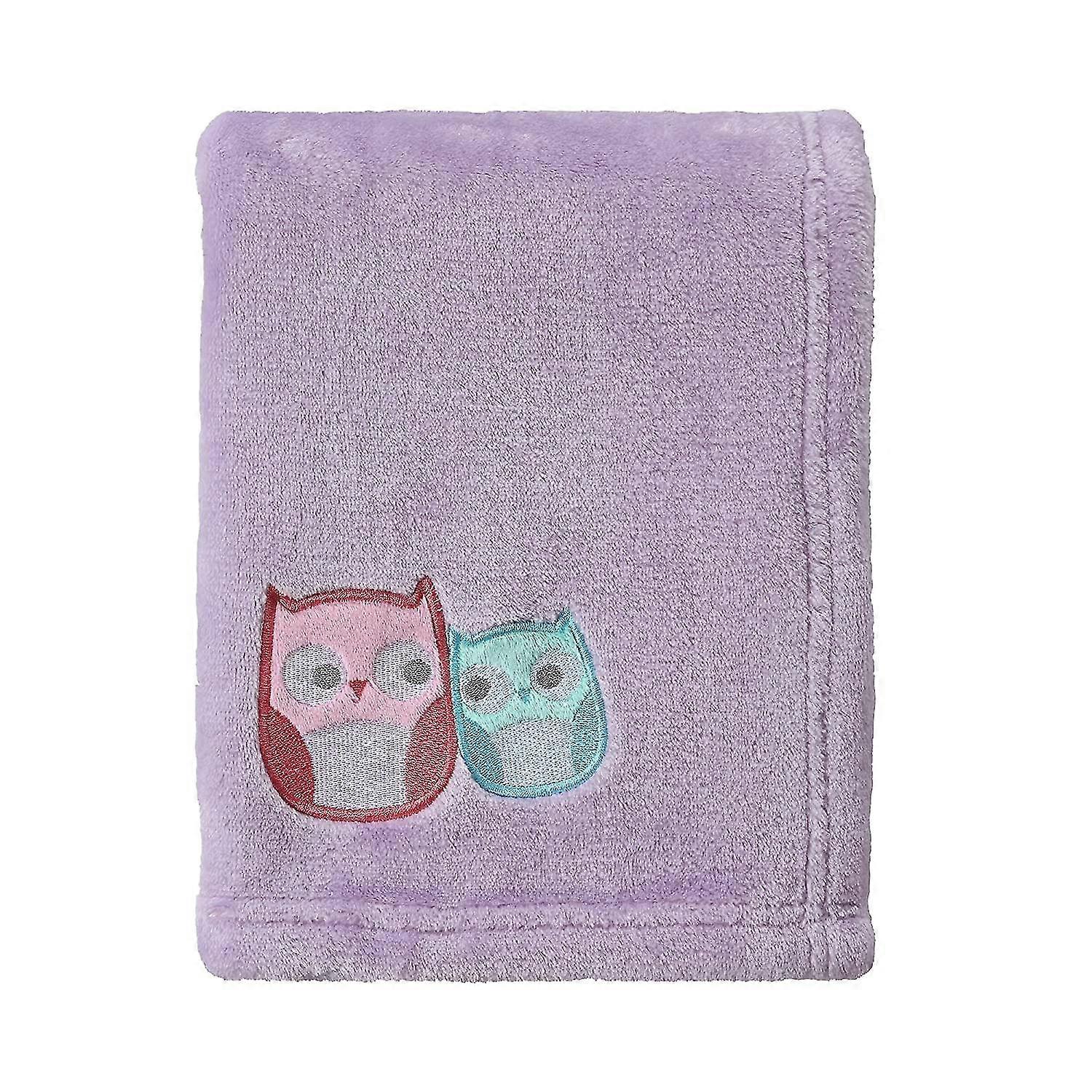 30''X40'' Cozy Fluffy Warm Fleece Baby Nursery Blanket για Unisex βρεφική κούνια νηπίων Καροτσάκι - Κουκουβάγια λεβάντας