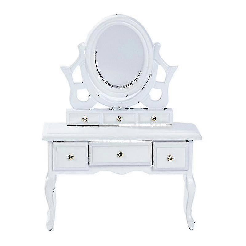 Pretend Play Kids Vanity Table With Mirror Makeup Dressing Table With Drawer