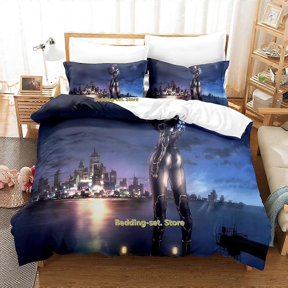 y196 Prostěradla Ghost In The Shell Sada povlečení Single Twin Full Queen King Size Postel Set Dospělý Dětská ložnice Povlečení 3D Anime Prostěradlo Set Postel S
