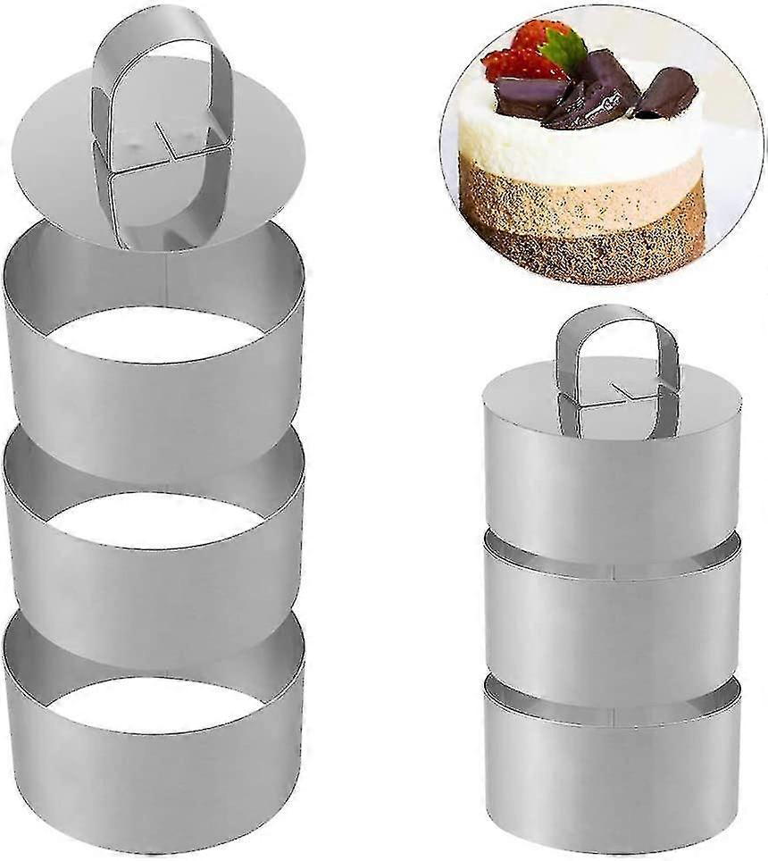 6 Stück Kochring Set, Edelstahl Kuchen Ringe KuchenForm Backring Form