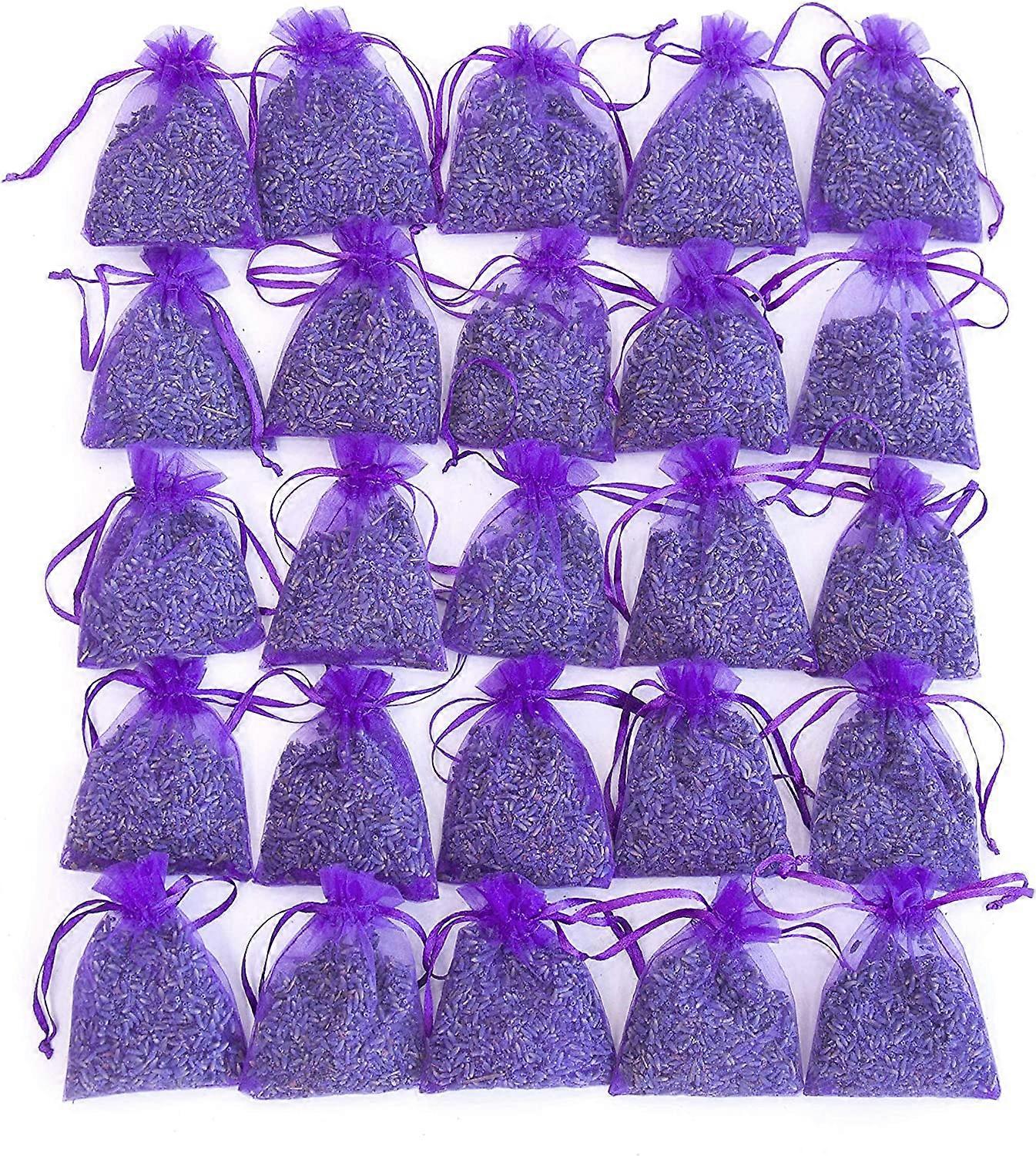 Bag of 25 Lavender Sachets - Fragrant Sachets for Drawers and Closets