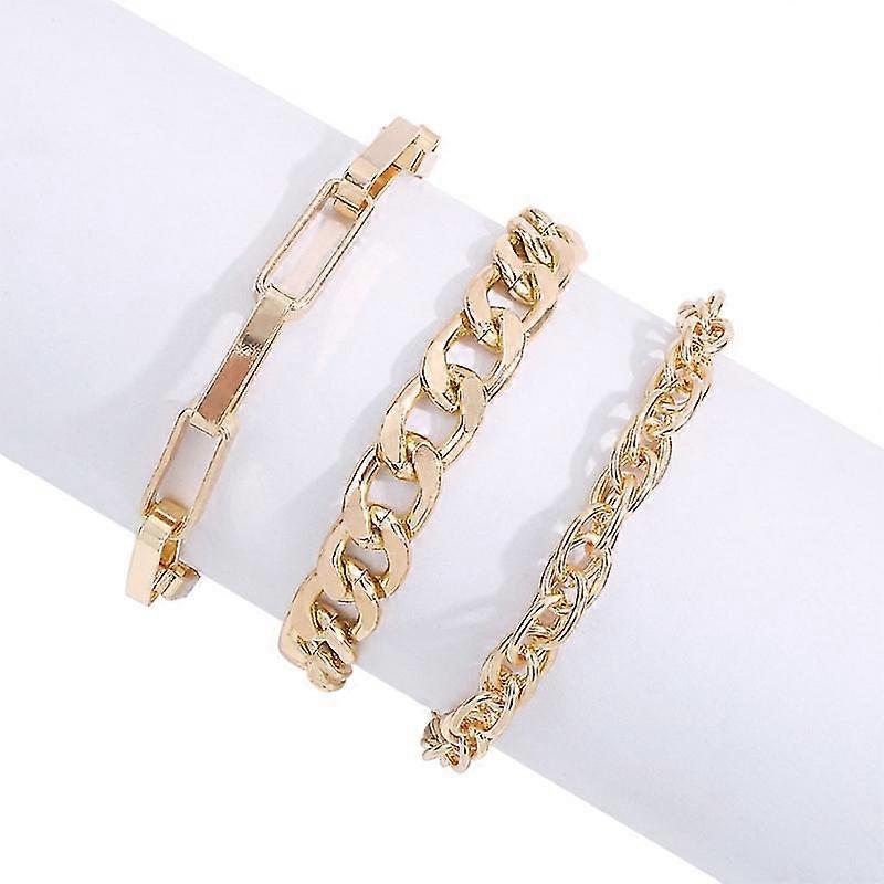 Boho Gold Chain Bracelets Set Multiple Layered Stackable Bangle Girls Jewelry