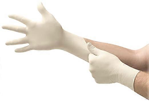 Gants jetables en latex  usages multiples, protection chimique, taille L (100 gants), blanc