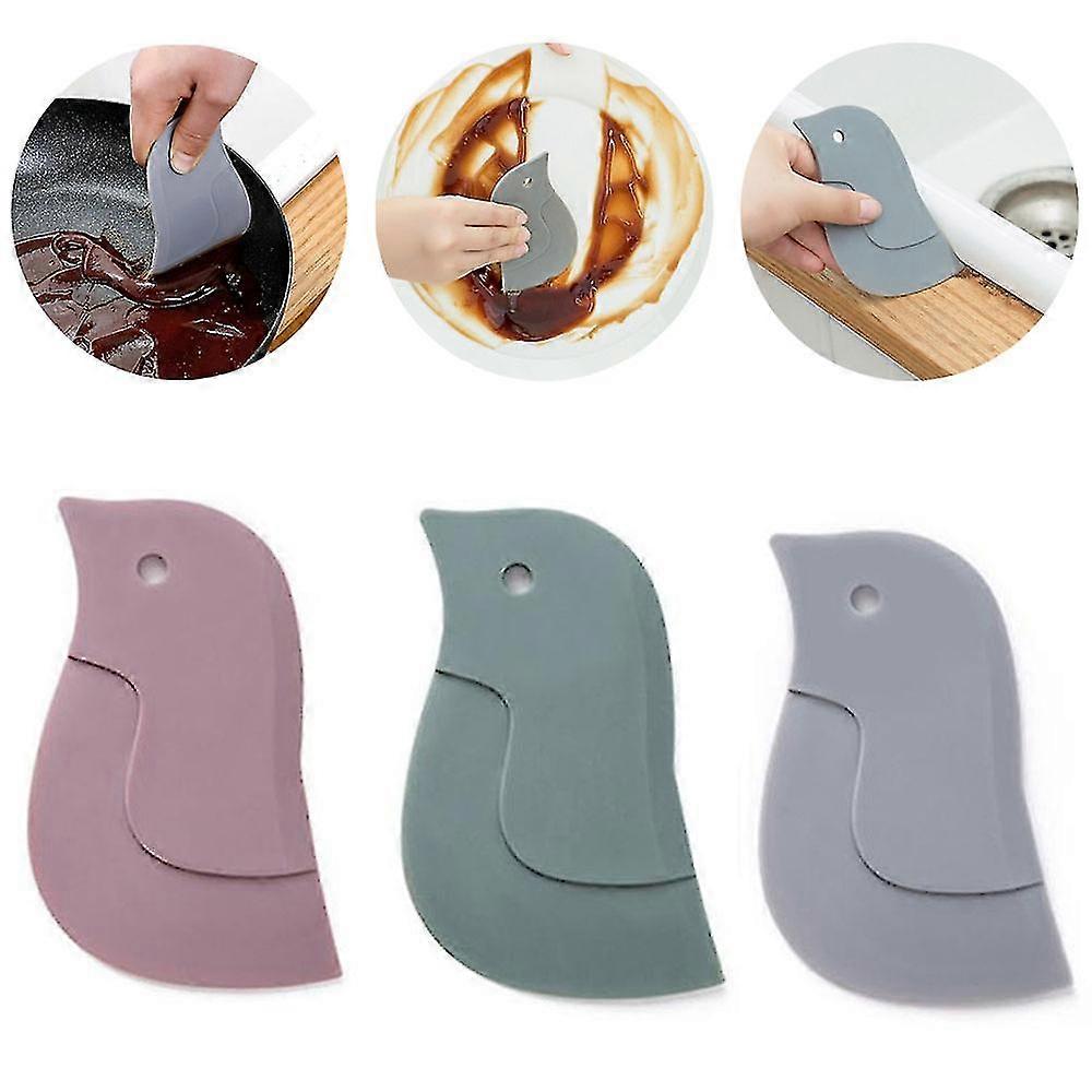 3pcs Multifunctional Cartoon Kitchen Bathroom Accessories Stove Decontamination Cake Baking Scraper
