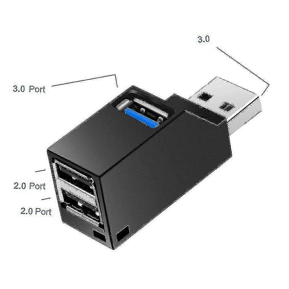 Usb 3.0 3-port Hub (2 Usb 2.0 + Usb 3.0), Data Hub Compatible With And Pcs And Other