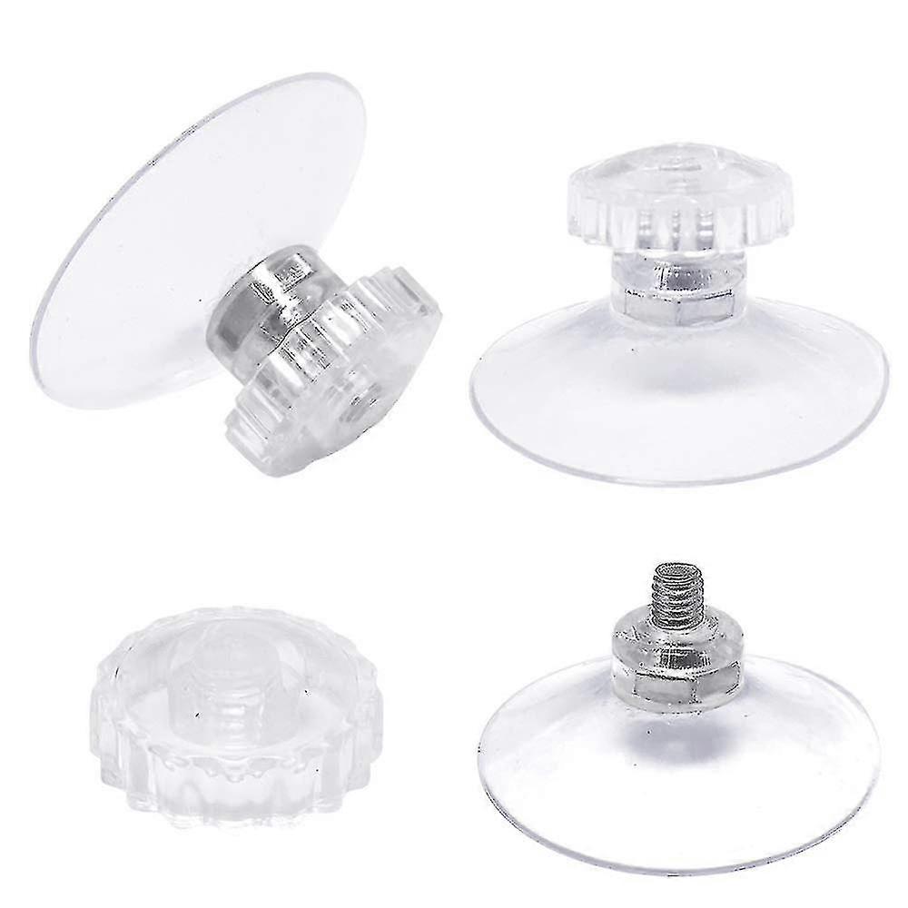 Set Of 30 Suction Cups With Thread And Knurled Nuts  45 Mm, Transparent, For Car, Camping, Window, Sun Visor-CE