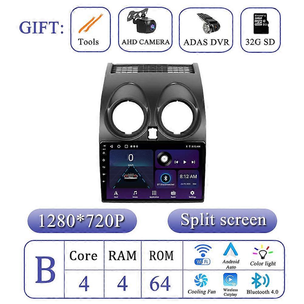Car Radio for Nissan Qashqai 1 J10 2006 - 2013  Android 13 Multimedia Player Navigation GPS Audio Carplay Intelligent System WIF