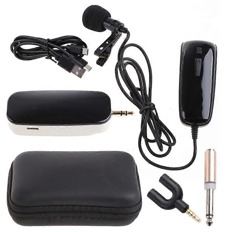 Professional Wireless Microphone System Dual Channel Automatic Lavalier Mic