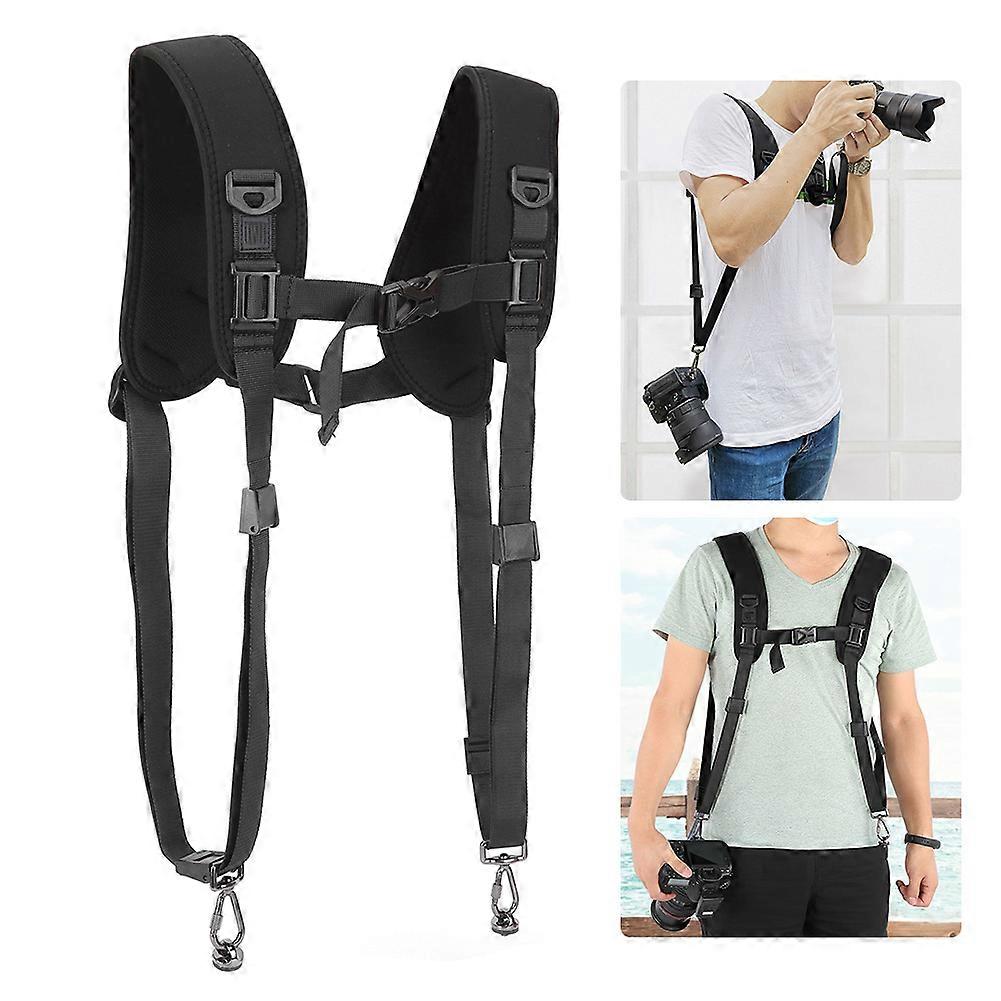 PULUZ PU6002 Quick Release Double Shoulder Harness Soft Pad Decompression Breathable Strap for DSLR Camera