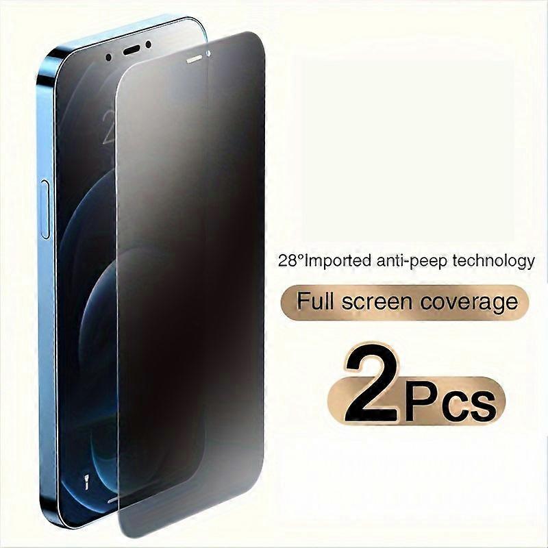 2pcs Privacy Screen Protector for iPhone 15/14/13/12 Pro Max/11 - Full Coverage Tempered Glass with Privacy Protection