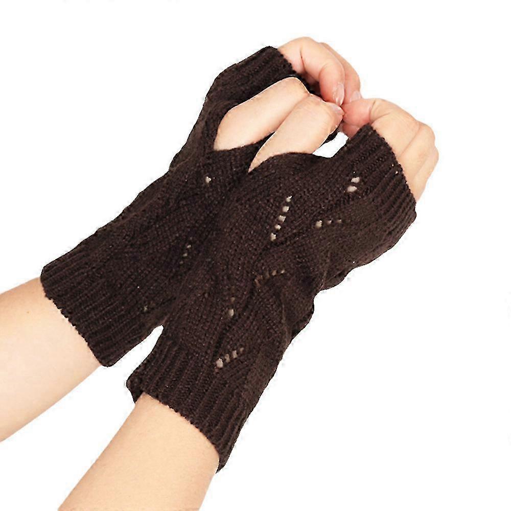Knitted Acrylic Half Finger Gloves Warm Breathable for Men