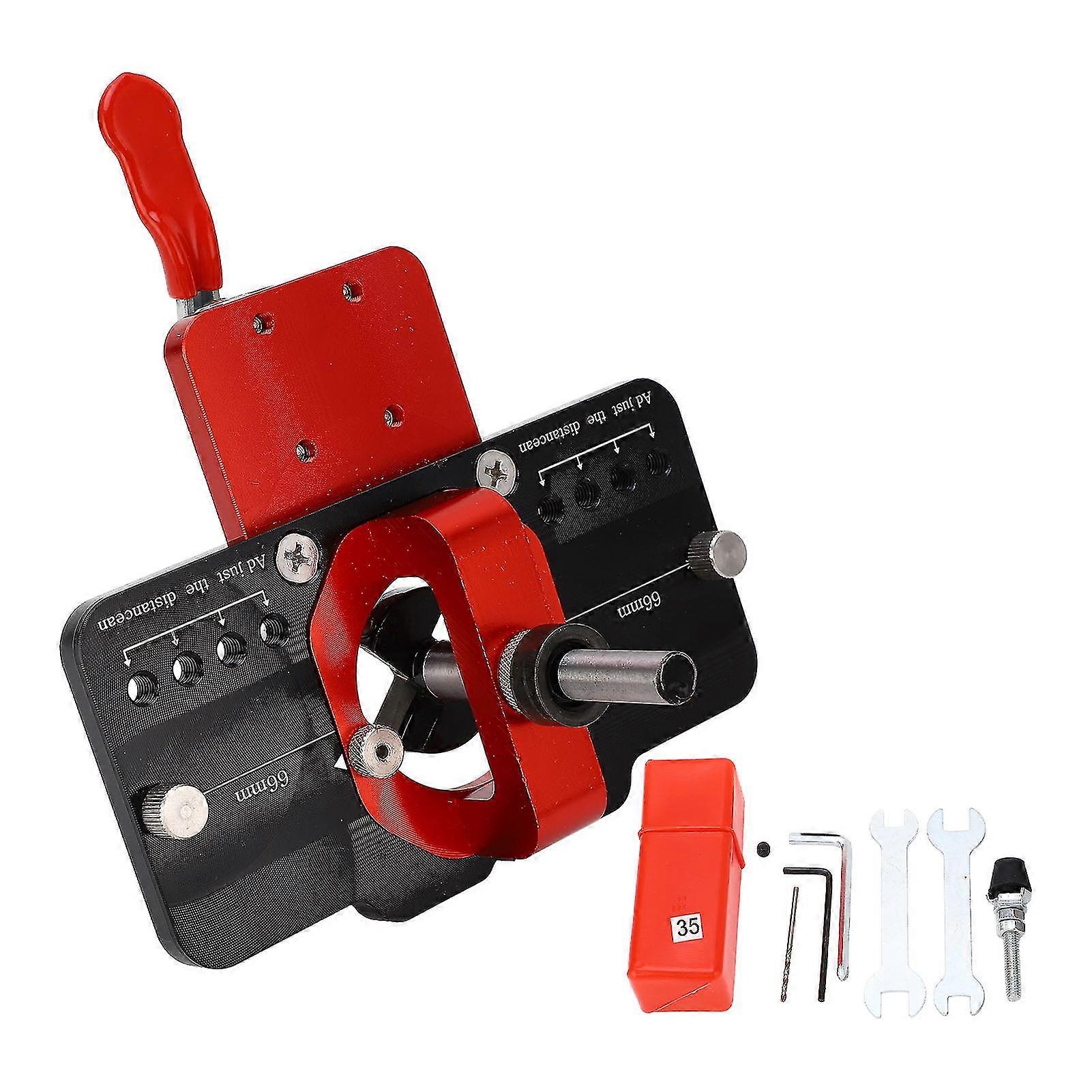35mm Woodworking Door Hinge Hole Drilling Guide Drill Bit Kit Set - Concealed Hinge Jig