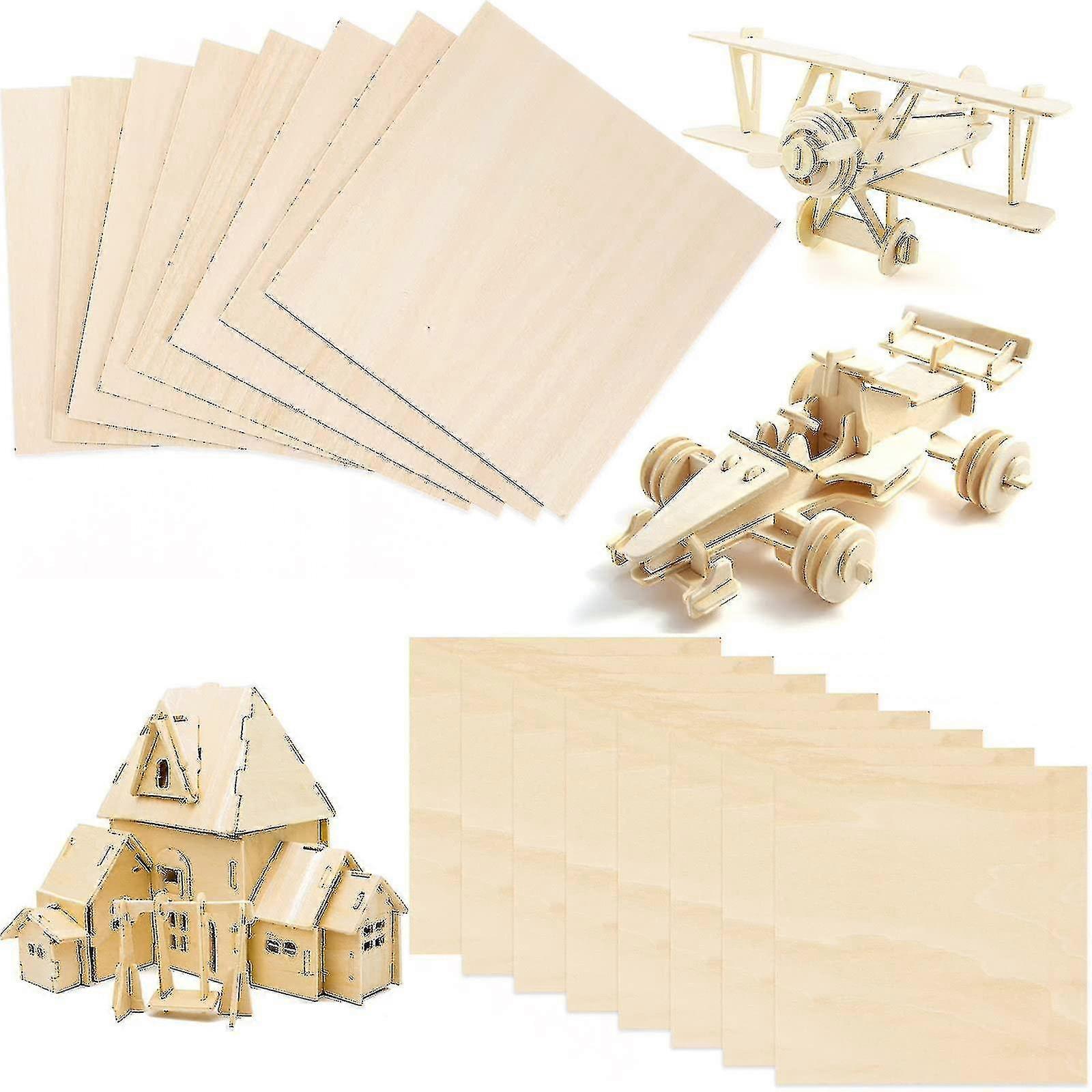 3 Adet Balsa Ahşap Levhalar Ahşap Kontrplak Hobi Ahşap Tahta Diy El Sanatları Ahşap Model İçin (450 x 450 x 1.5 mm)
