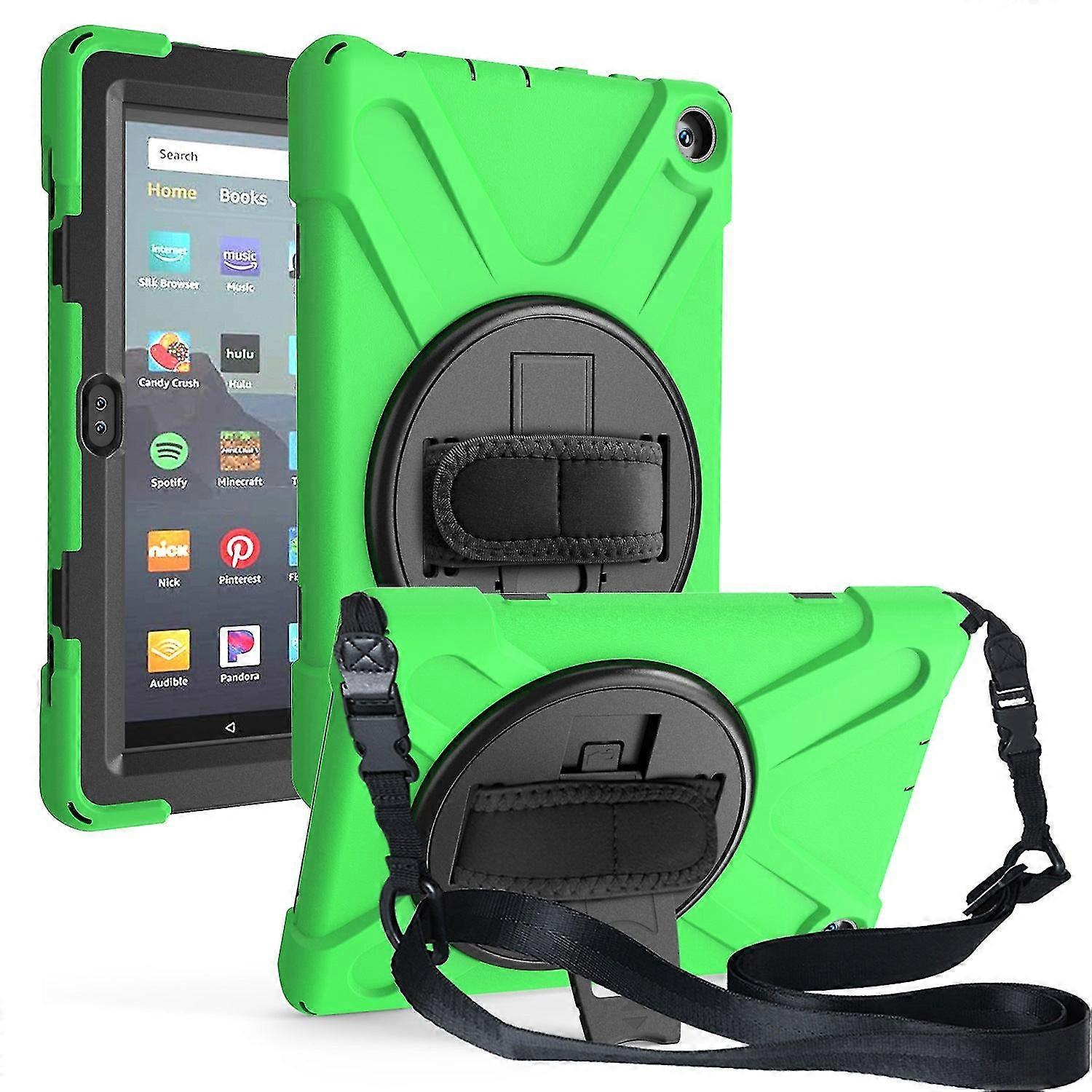Shockproof Case For Amazon Fire HD 8 2020 Protective Stand Tablet Cover With Shoulder Strap